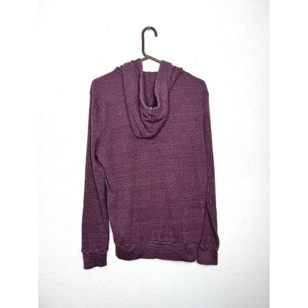 Gustin Waffle Full Zip Hoodie Mens M Thermal Knit Maroon Made in USA 100% Cotton - Picture 2 of 14